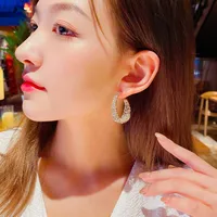New Korean Retro Baroque Rhinestone Earrings main image 3