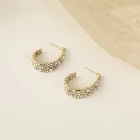 New Korean Retro Baroque Rhinestone Earrings main image 5