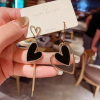 Asymmetrical Tassel Love Earrings sku image 1