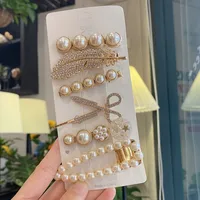 Retro Feather Scissor Pearl Gypsophila Hairpins Suit main image 2