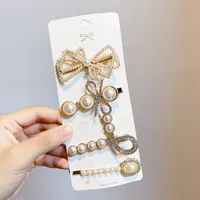 Retro Feather Scissor Pearl Gypsophila Hairpins Suit main image 4