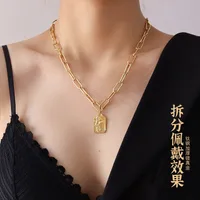 Wholesale Jewelry Fashion Human Face 304 Stainless Steel Freshwater Pearl 18K Gold Plated Plating Necklace sku image 3