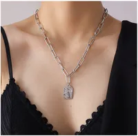 Wholesale Jewelry Fashion Human Face 304 Stainless Steel Freshwater Pearl 18K Gold Plated Plating Necklace sku image 4