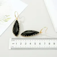Fashion Geometric Long Water Drop Crystal Earrings main image 2