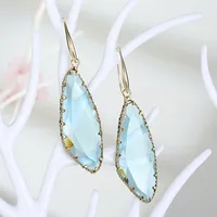 Fashion Geometric Long Water Drop Crystal Earrings main image 3