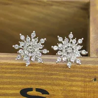 Rhinestone Bright Diamond Snow Stud Earrings main image 3