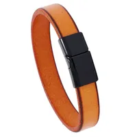 Retro Simple Smooth Leather Bracelet main image 5