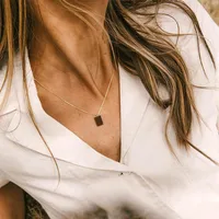 Stainless Steel 14K Gold Plated Fashion Plating Geometric Necklace main image 2