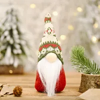 Snowflake Knitted Hat Forest Elderly Doll Christmas Decoration sku image 3