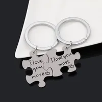English Letter I Love You Moremost Couple Keychain main image 1