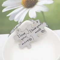 English Letter I Love You Moremost Couple Keychain main image 3
