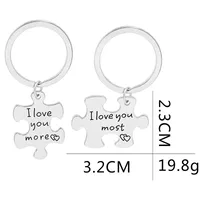 English Letter I Love You Moremost Couple Keychain main image 5