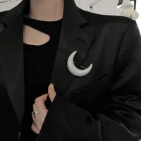 Full Diamond Moon Brooch main image 1