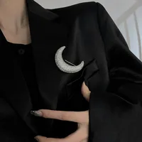 Full Diamond Moon Brooch main image 2