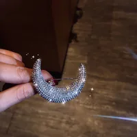 Full Diamond Moon Brooch main image 4
