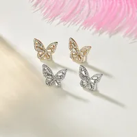 Korean Fashion Simple Full Diamond Butterfly Earrings main image 2