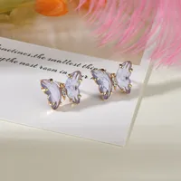 Korea Creative Fantasy  Purple Crystal Butterfly Earrings main image 2