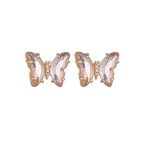 Korea Creative Fantasy  Purple Crystal Butterfly Earrings main image 5