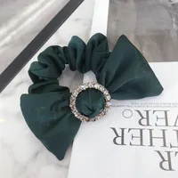 Hair Accessories Korean Simple High-end Large Bow Diamond-studded High Elastic Hair Rope Hair Band Rubber Band main image 3