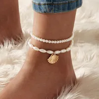 Vintage Style Shell Alloy Unisex Anklet sku image 1