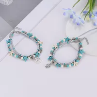 Fashion Starfish Pearl Conch Anklet Mizhu Yoga Turtle Pendant Anklet Retro Wave Foot Ornament main image 3