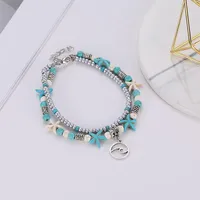 Fashion Starfish Pearl Conch Anklet Mizhu Yoga Turtle Pendant Anklet Retro Wave Foot Ornament main image 4