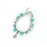 Fashion Starfish Pearl Conch Anklet Mizhu Yoga Turtle Pendant Anklet Retro Wave Foot Ornament main image 5