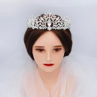 Wedding Crown Vintage Alloy Diamond Bridal Crown Baroque Princess Crown Jewelry main image 4