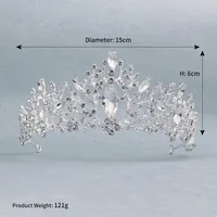 Wedding Crown Vintage Alloy Diamond Bridal Crown Baroque Princess Crown Jewelry main image 5