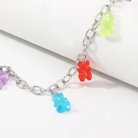 Cute Cartoon Bear Necklace Transparent Resin Bear Pendant main image 3