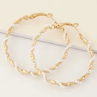 Fashion Jewelry Metal Wild Guilloché Earrings main image 5