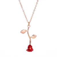 Lady Rose Alloy Stoving Varnish Women's Necklace sku image 2