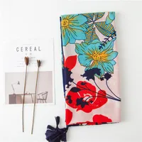 Sun Shawl Women Summer National Style Cotton And Linen Silk Scarf Printing Tassel Tulle Travel Beach Towel Sunshade Scarf main image 2