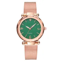 Fashion Angular Mirror Ladies Fashion Watch Ladies Watches Without Logo Glitter Pink Quartz Watch sku image 4
