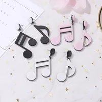 Korea New Fashion Cute Black And White Earrings Notes Exaggerated Earrings Wholesale main image 1