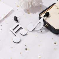 Korea New Fashion Cute Black And White Earrings Notes Exaggerated Earrings Wholesale main image 3