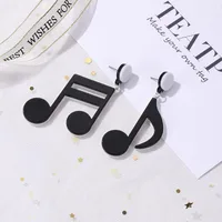 Korea New Fashion Cute Black And White Earrings Notes Exaggerated Earrings Wholesale main image 4