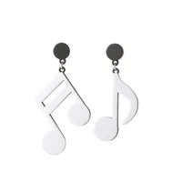 Korea New Fashion Cute Black And White Earrings Notes Exaggerated Earrings Wholesale sku image 1