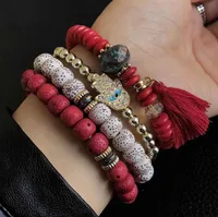 Simple Metal Flash Diamond Eyebrow Palm Multi-layer Bracelet main image 5