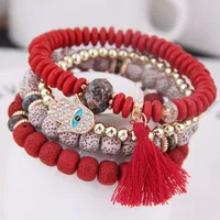 Simple Metal Flash Diamond Eyebrow Palm Multi-layer Bracelet main image 2