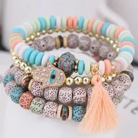 Simple Metal Flash Diamond Eyebrow Palm Multi-layer Bracelet main image 1