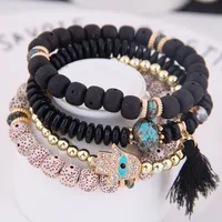 Simple Metal Flash Diamond Eyebrow Palm Multi-layer Bracelet sku image 4