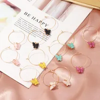 Jewelry Fashion Pop Color Acrylic Butterfly Earrings Butterfly Earrings Women main image 2