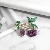 Korean Wild Fruit Jewelry Fashion Dripping Grape Brooch New Women&#39;s Brooch Pin main image 4