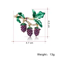 Korean Wild Fruit Jewelry Fashion Dripping Grape Brooch New Women&#39;s Brooch Pin main image 5