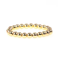 New Popular Beaded Stretch Bracelets Color Preservation Plating 8mm Copper Bead Bracelet Wholesale main image 3
