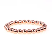 New Popular Beaded Stretch Bracelets Color Preservation Plating 8mm Copper Bead Bracelet Wholesale main image 4