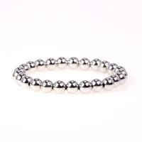 New Popular Beaded Stretch Bracelets Color Preservation Plating 8mm Copper Bead Bracelet Wholesale main image 5