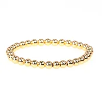 New Popular Beaded Stretch Bracelets Color Preservation Plating 8mm Copper Bead Bracelet Wholesale sku image 1