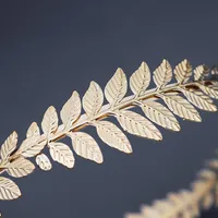 Round Hair Band Baroque Vintage Golden Olive Branch Crown Bridal Sen Wedding Head Ornament main image 3